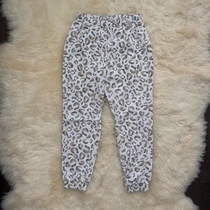 Abercrombie and Fitch Soft Cheetah Print Sweatpants with Elastic Cuffs